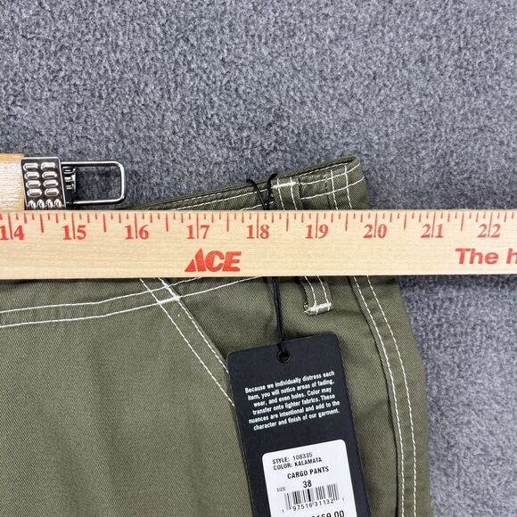 True Religion Jeans Cargo pants Men's Size 38 Kalamata Green $159 Flap - Picture 8 of 16